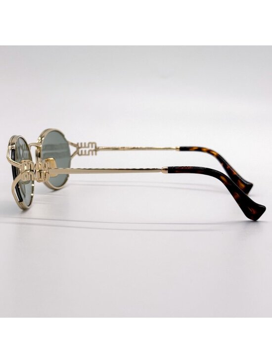 NEW MIU MIU SUNGLASSES MU52YS 5AK04M WOMEN GOLD/GREEN MU 52YS, SMU 52Y EYEWEAR main image 5